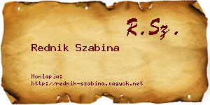 Rednik Szabina névjegykártya